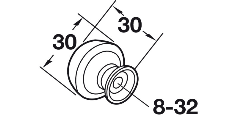 Kane Knob Zinc Alloy Oil Rub Bronze D30x30mm