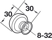 Kane Knob Zinc Alloy Oil Rub Bronze D30x30mm