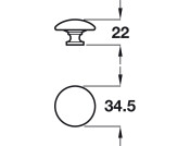 Amelia Knob ZA Pol Chrome D34.5x22mm