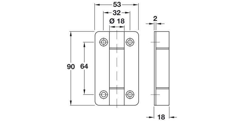 PBA Cub/Brd 316L Hinge Sprung SSS