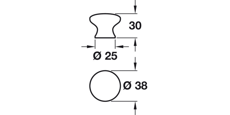Iris Knob Ceramic White D38x30mm