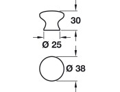 Iris Knob Ceramic White D38x30mm