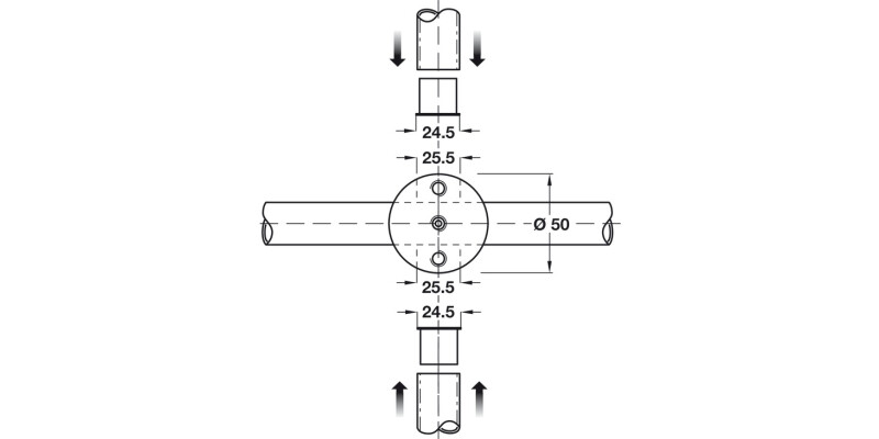 PBA Cub/Gls 316L Cross Connector SSS