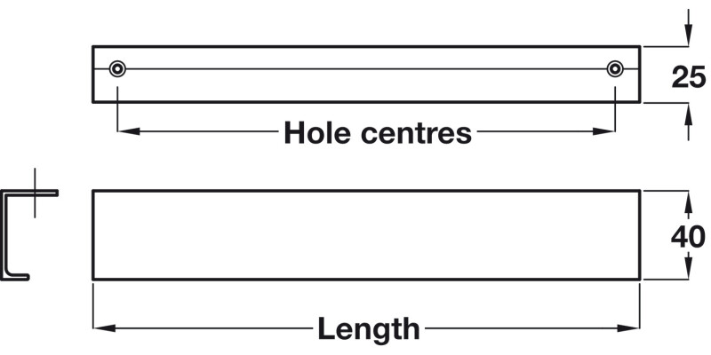 Lister Trim Hdl Alu Bru Nkl 128mm cc