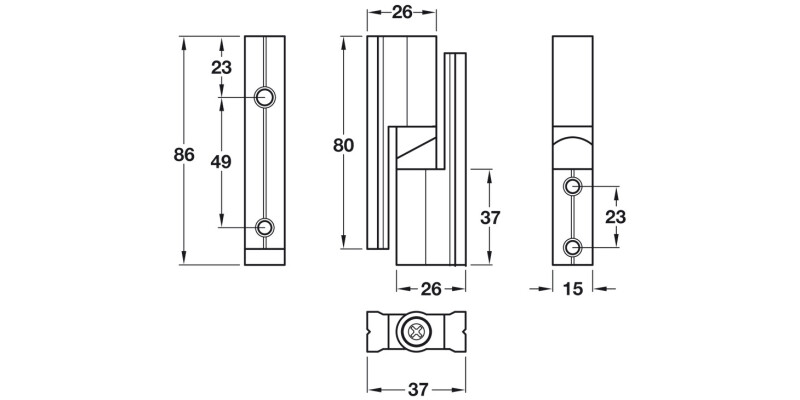 Cubicle Hinge Set Heavy Duty 17-21mm SA