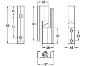 Cubicle Hinge Set Heavy Duty 17-21mm SA