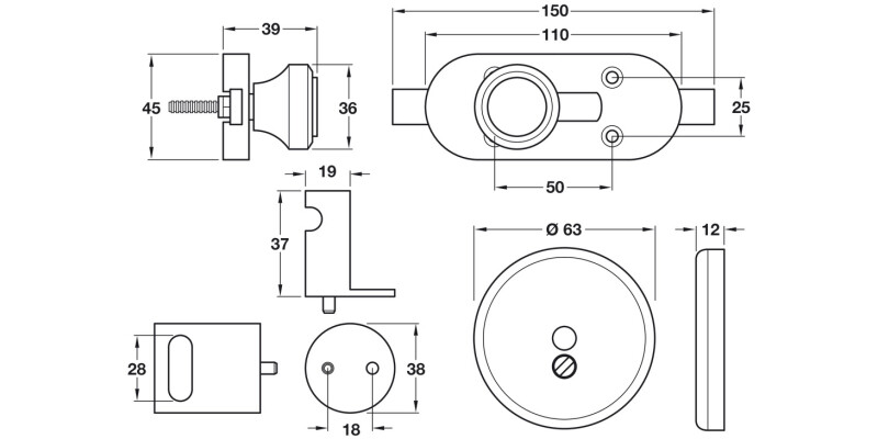 Indicator Bolt Set 17-21mm Alu Blk