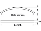 Bow Handle Steel Pol Chr D10mm 96mm cc