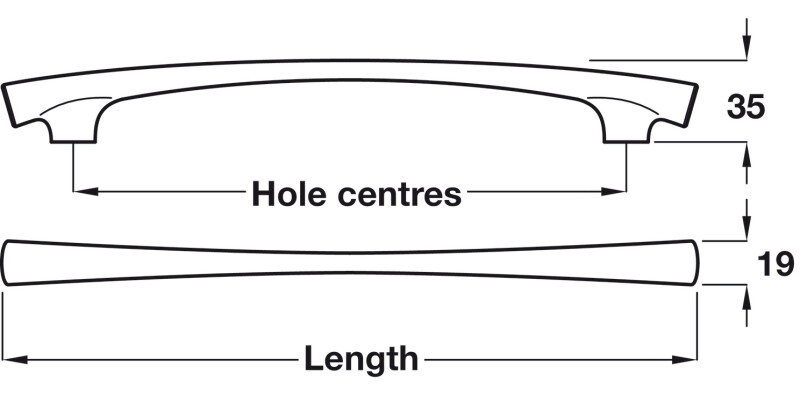 Arco Bow Hdl ZA Sat Nickel 128mm cc