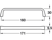 Este Pull Handle ZA Brushed Gold 160mm c