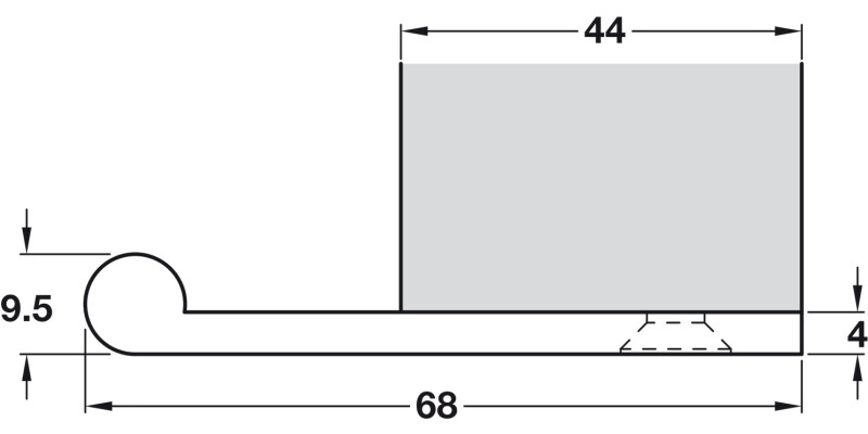 Edge Pull 200x68x4mm Matt Black