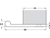 Edge Pull 200x68x4mm Matt Black