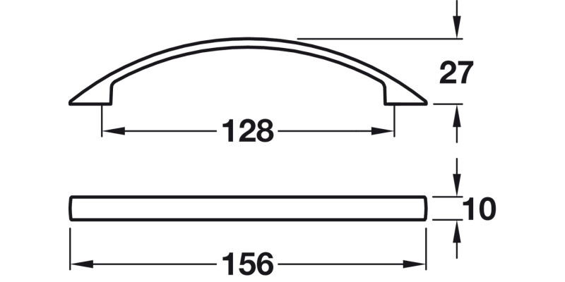 Mitford Pull Handle ZA Pol Chr 128mm cc