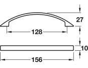 Mitford Pull Handle ZA Pol Chr 128mm cc