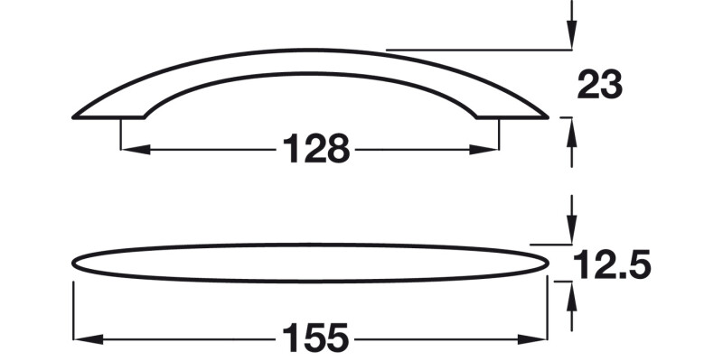 Lightweight Bow Hdl ZA Matt Nkl 128mm cc