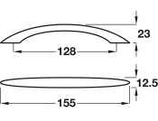 Lightweight Bow Hdl ZA Matt Nkl 128mm cc