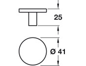 Como Knob Brushed Nickel D41mm