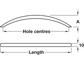 Bow Handle Pol Brass D10mm 96mm cc