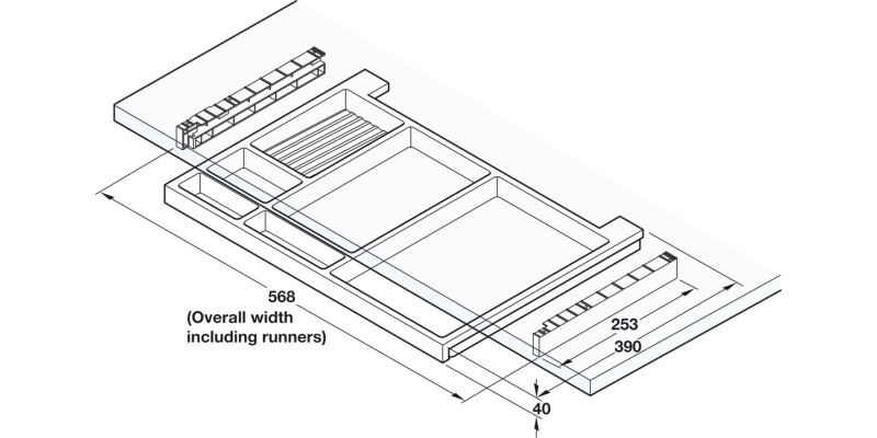 Pencil Tray Ext With Runners