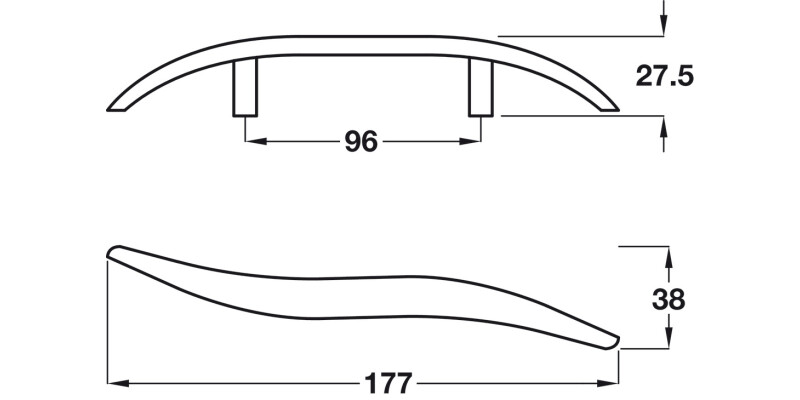 Silas Bar Hdl ZA Matt Nickel 96mm cc