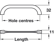 Ceylon Pull Hdl ZA Brush Nickel 128mm cc