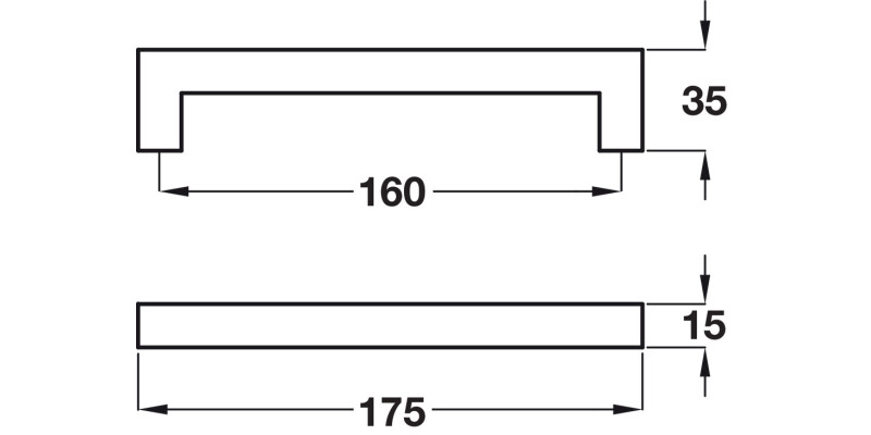 Square D Pull Hdl ZA Matt Nkl 160mm cc