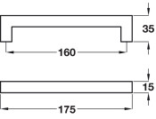 Square D Pull Hdl ZA Matt Nkl 160mm cc