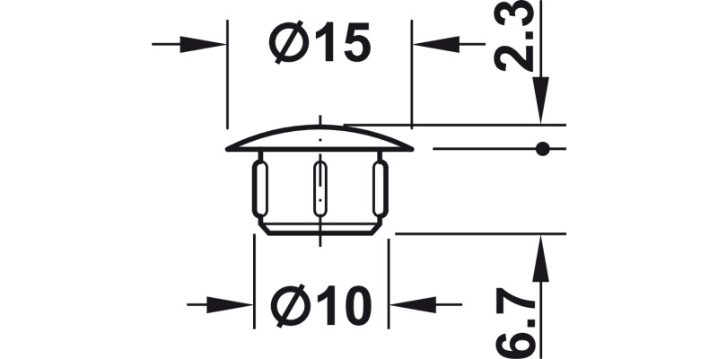 Cover Caps D10mm PF Pl Lt Grey 7035