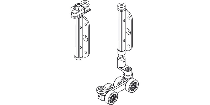 End Rolling Set, Mortice, for Folding Patio Doors, Slido Fold