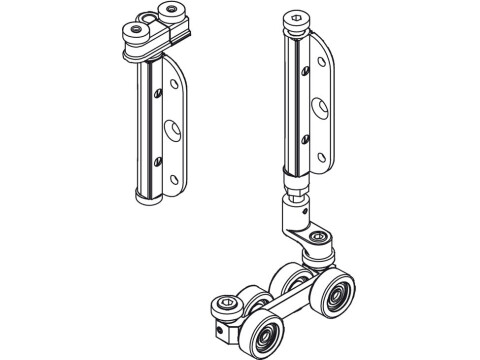 End Rolling Set, Mortice, for Folding Patio Doors, Slido Fold