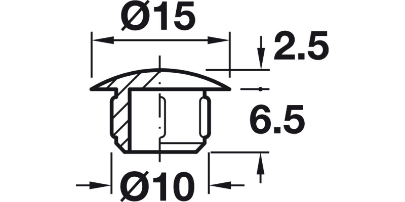 Cover Caps D10mm PF Pl Black