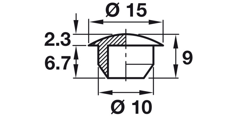 Cover Caps D10mm PF Pl Black