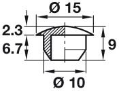 Cover Caps D10mm PF Pl Black
