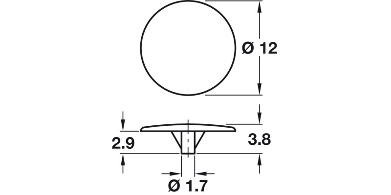 Cover Cap D12/1.7mm PF Pl Light Brown
