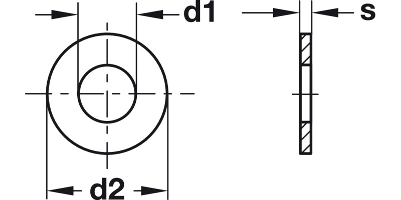 Washer D5.3/15x1.2mm St Glv