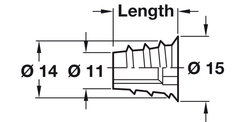 Screw-In Sleeve M8 D11x13mm SW8 BZP