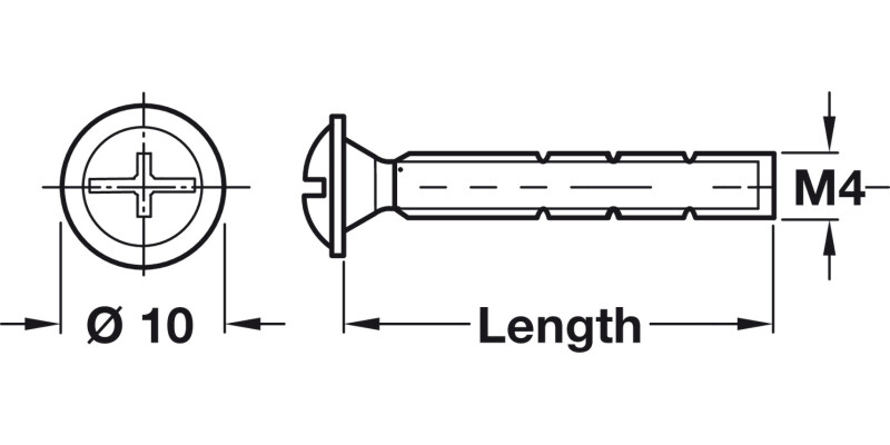 Snap off Screw M4x20-45mm