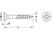 Hospa Scr Prt Csk PZ2 D4.5x50mm Glv
