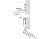 170D Glass Door Middle Hinge PCP