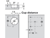 Grass 92D Mini Hinge Sprung 26 SF Hospa