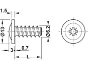 Panel Mnt Scr Flt PZ2 D5.0x13.5mm St Glv