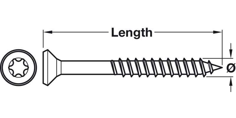 Spax MDF Scr Prt Csk TS15 D3.5x45mm Wrx