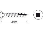 Zip-R Sq Slot Screw Csk D3.5x12mm Blk