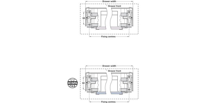 Moulded Plastic Drawer Pl Wht 430x500mm
