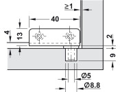 110D Simplex Glass Door Hinge St/Pl Blk