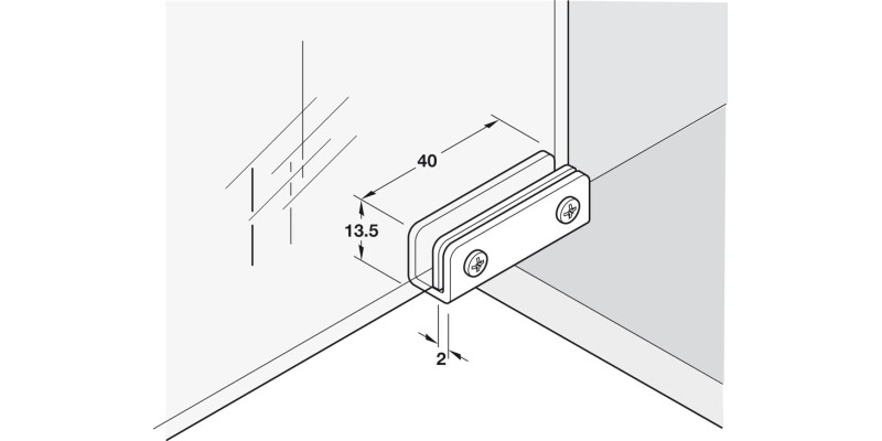 110D Simplex Glass Door Hinge St/Pl Blk