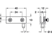 110D Simplex Glass Door Hinge St/Pl Blk