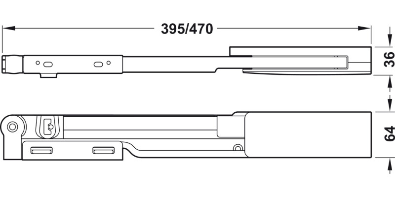 Door Opening Mechanism 450mm St Alu Col