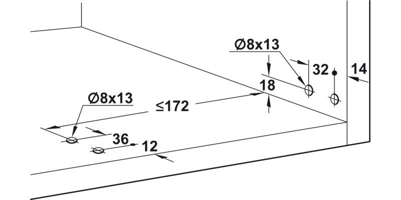 Door Opening Mechanism 450mm St Alu Col