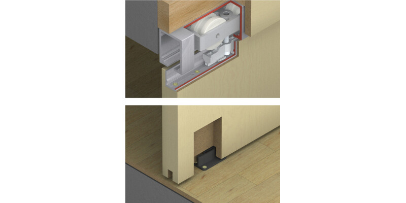 Fitting Set, for Sliding Interior Doors, Hawa-Junior 250/B
